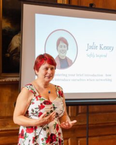 Picture of Julie speaking at an event